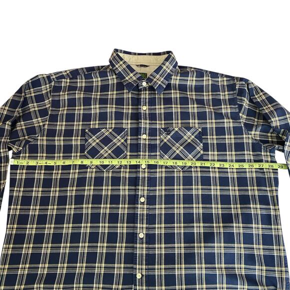 Timberland Men's Plaid Shirt Blue Beige Cotton Button Up Size XXL 2XL Country - Picture 8 of 11
